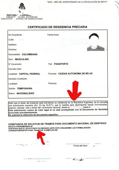 Residencia Precaria Argentina