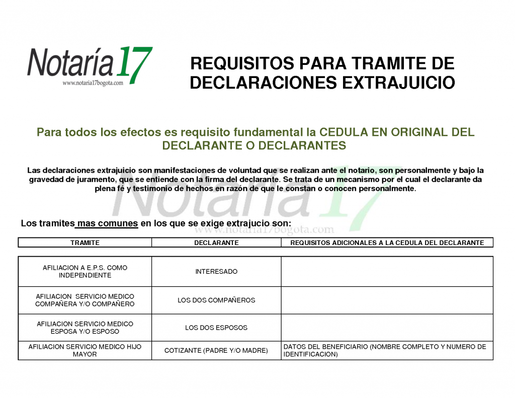 Declaración Extrajuicio