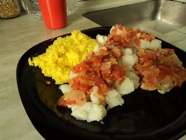 arroz con pollo y papa