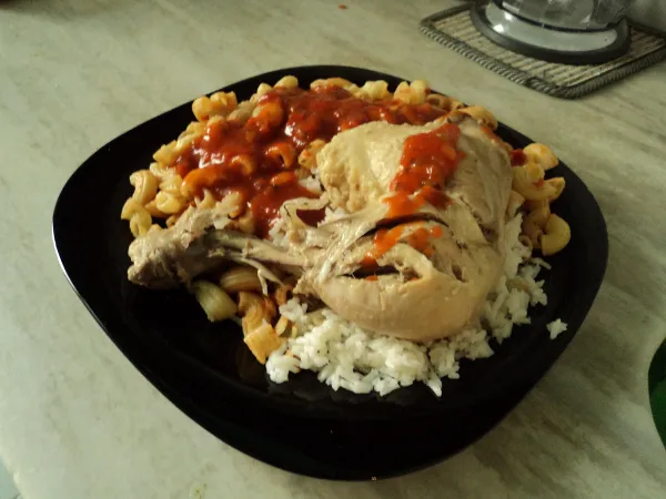 Fideos con pollo