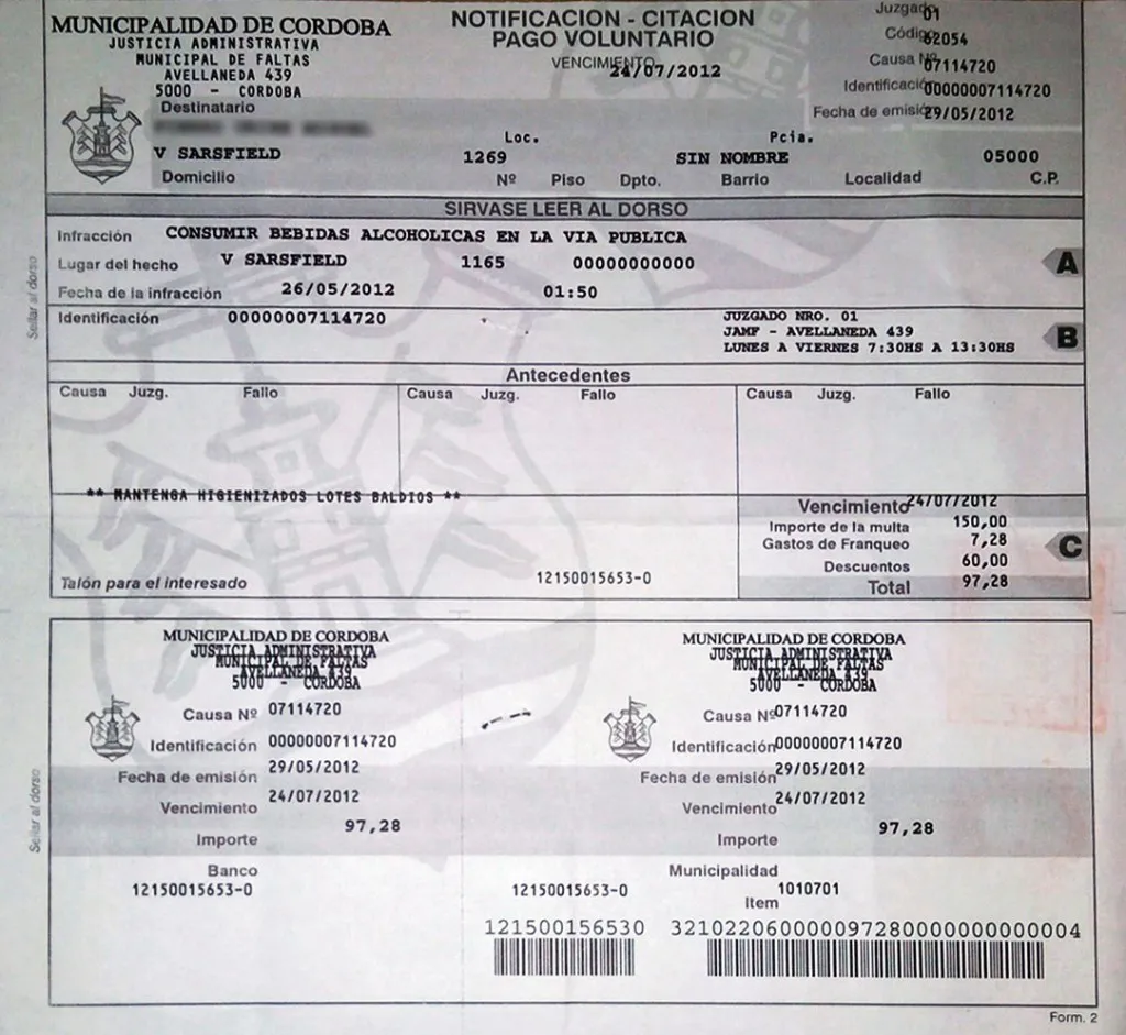 Notificación pago voluntario
