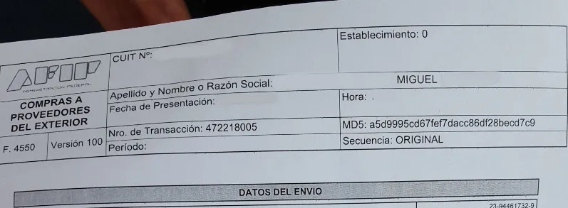 Formulario F.4550