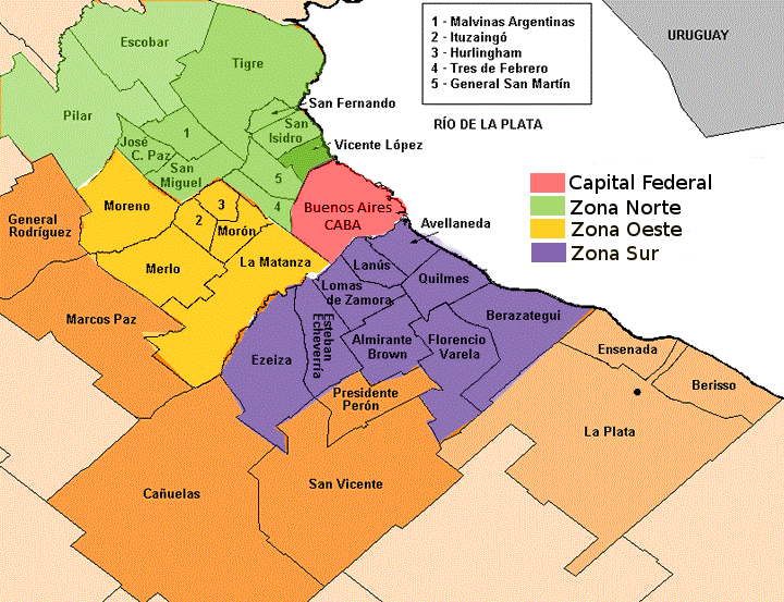 Mapa del Conurbano Bonaerense