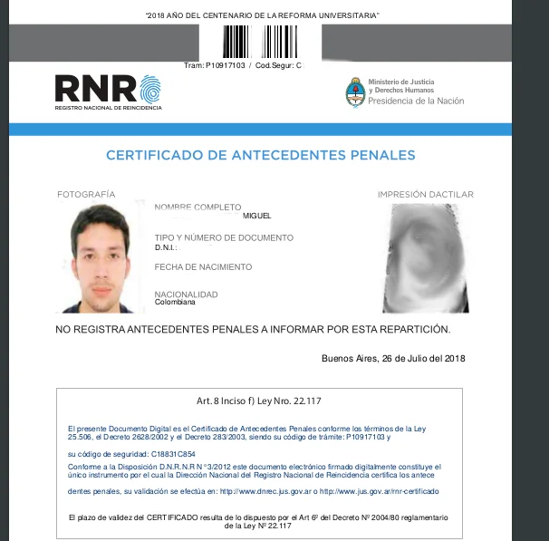 Antecedentes Penales Argentinos por Internet